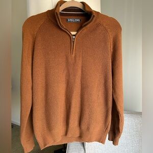 PJ Paul Jones Men's Rust Zip-Up Sweater
